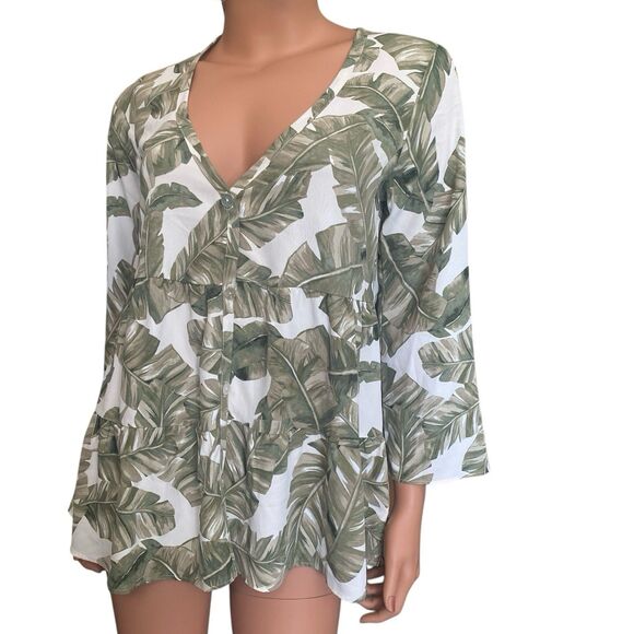 Show Me Your Mumu Babydoll Swing Top Tropical Sz XS Vacation Resort Boho Tunic - Picture 2 of 9
